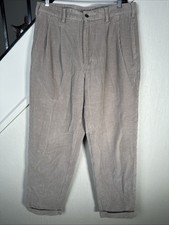 Vtg Brooks Brothers Beige Corduroy Pants Measure 33x30 Pleats, Cuffs 100 Cotton