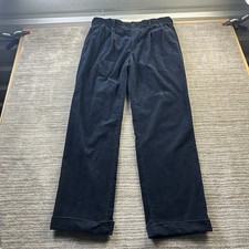Polo Ralph Lauren Pants Corduroy Mens 36x32 Blue Trousers Pleated Hammond