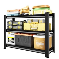 40" W Garage Shelving Heavy Duty，1500LBS Loads Adjustable 40"W×18"D×36"H Black