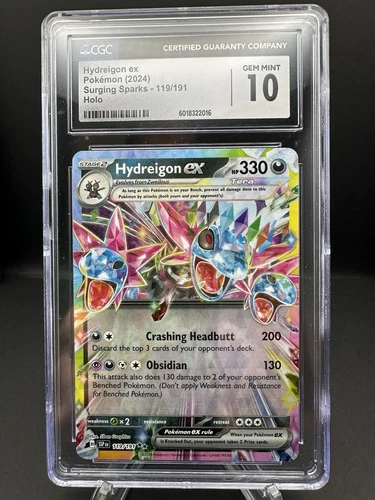 Hydreigon ex 119/191 Sv08: Surging Sparks Holo - CGC 10 Gem Mint- Pokemon