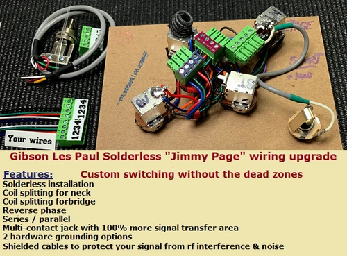 Gibson Les Paul "Jimmy Page"  Solderless upgrade-(Long shaft pots / Tall switch)