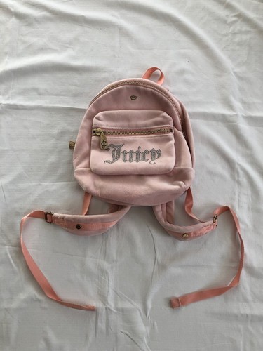 Juicy Couture Black Label Pink Velvet & Rhinestone Mini Backpack - 第 1/6 張圖片