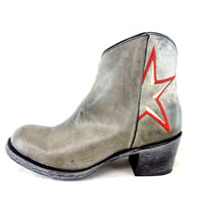 Cowboystiefeletten M Boots Grau Damen Schuhe Echt Leder Western Star Modern Neu