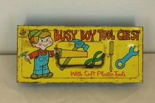 VINTAGE TOYS BUSY BOY TOOL CHEST NO TOOLS OHIO ART YELLOW/RED