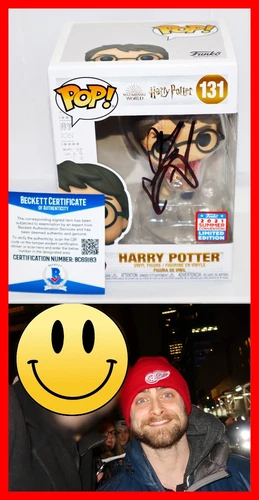 RARE Daniel Radcliffe Signed Autograph Harry Potter Wand Funko Pop Beckett PSA