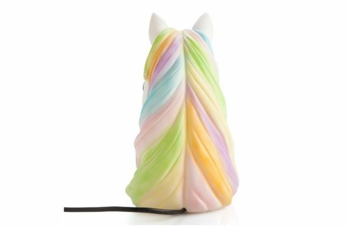 Unicorn Head LED Light Table Lamp With Pastel Rainbow Mane & Golden Yellow Horn - Picture 6 of 12