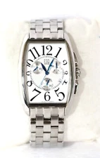 ESQ By Movado Drake Chronograph Stainless Steel Mens Watch Blue Hands White Dial