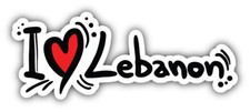 I Love Lebanon Slogan Car Bumper Sticker Decal