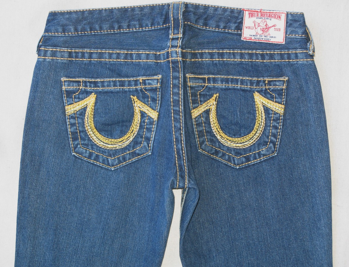 TRUE RELIGION RAINBOW BOBBY W30 デニムパンツ True Religion Bobby Big T Rainbow Cowgirl Vintage Jeans New With