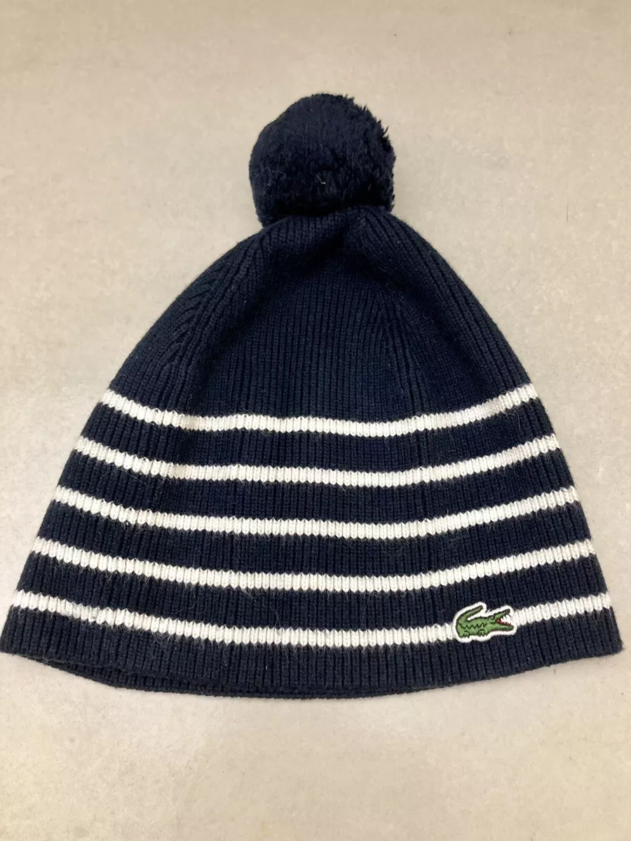 LACOSTE Boys Youth Cotton Blend Navy Winter Hat EUC Preppy | eBay