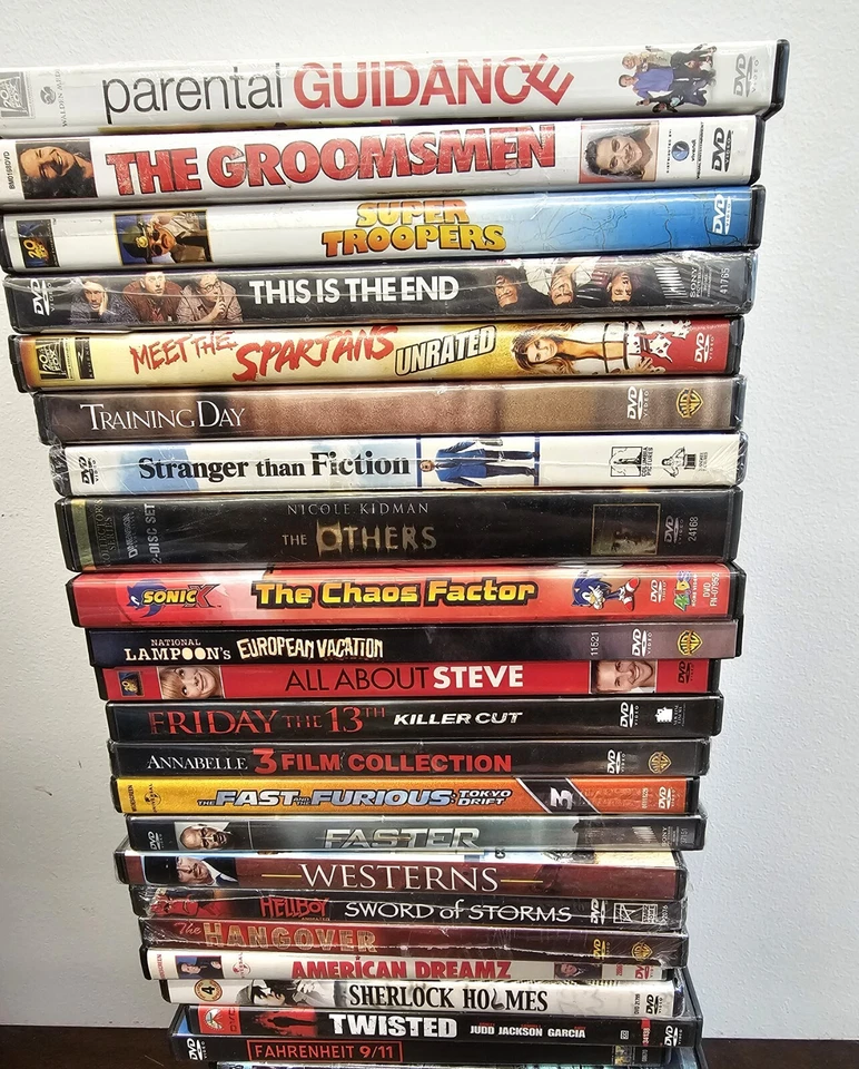 Оптовый лот DVD! 100 различных подержанных фильмов. Бесплатная доставка, читайте больше ниже. - Изображение 3 из 4