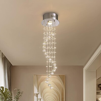 Siljoy Raindrop Chandelier, Mini Flush Mount Chandelier with Top K9 Crystal 30x8
