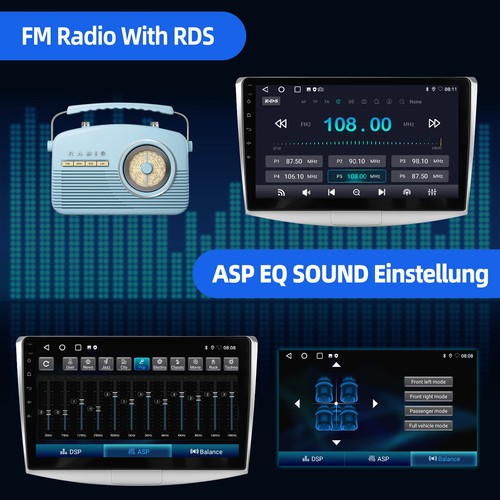 10 Zoll Android 13 4+64G Autoradio Carplay GPS NAV RDS FM Für VW Passat B7 CC - Bild 10 von 13