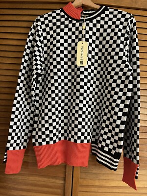 Gorgeous New Designer SEMENTA Red Black/white Sweater size M and L (Turkish)
