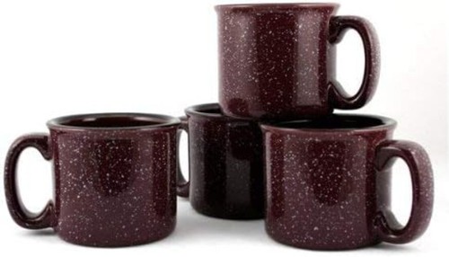 Set of 4 Durable Plum Ceramic Campfire Mugs - 15oz Heavy-Duty Design - Picture 2 of 4