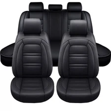 For Dodge Car Seat Cover Full Set Faux Leather Front Rear Cushion Pad Waterproof