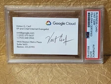 Vint Cerf PSA/DNA Autograph Signed Google Cloud Business Card Internet Creator