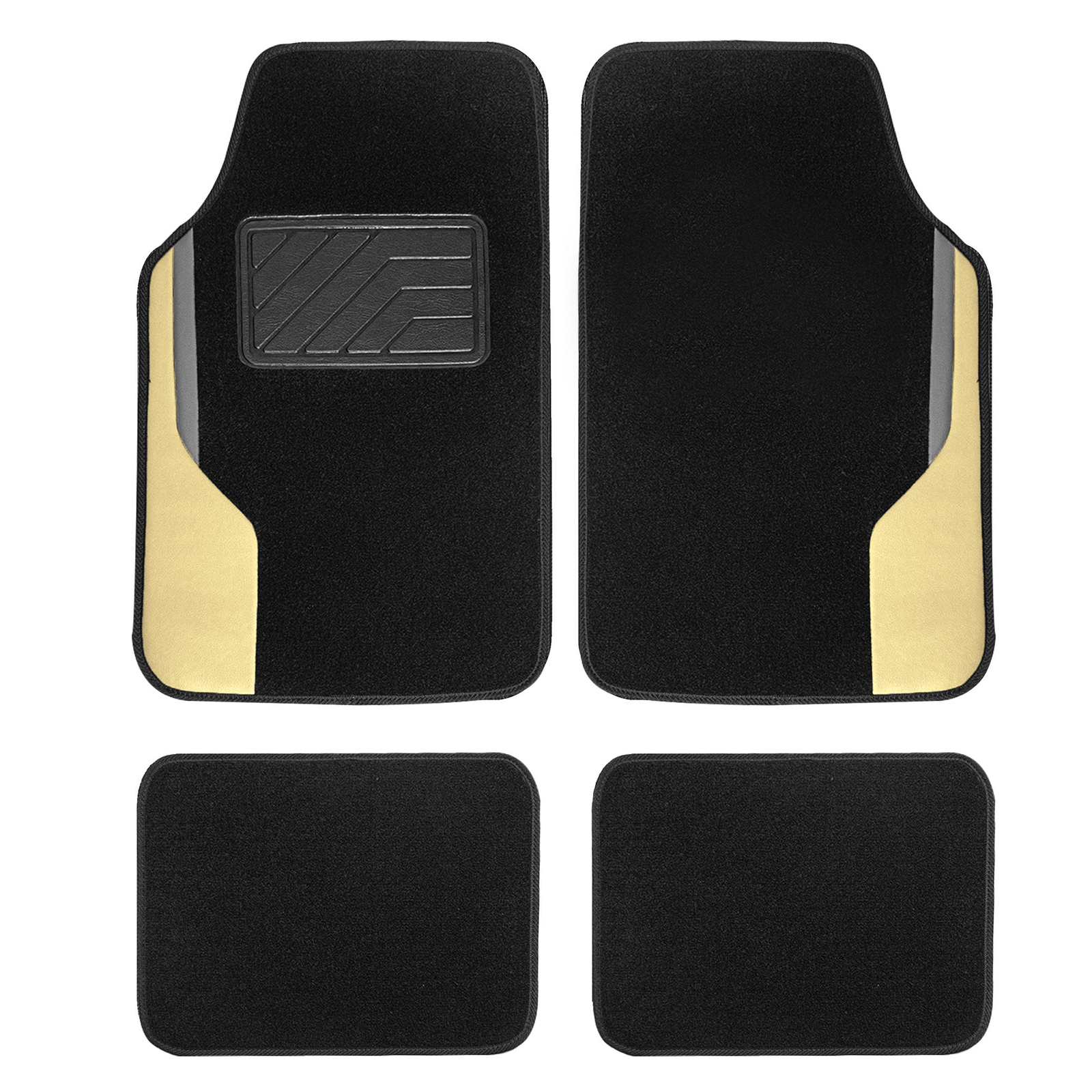 ColorBlock Carpet Liners NonSlip Car Floor Mats with Faux Leather