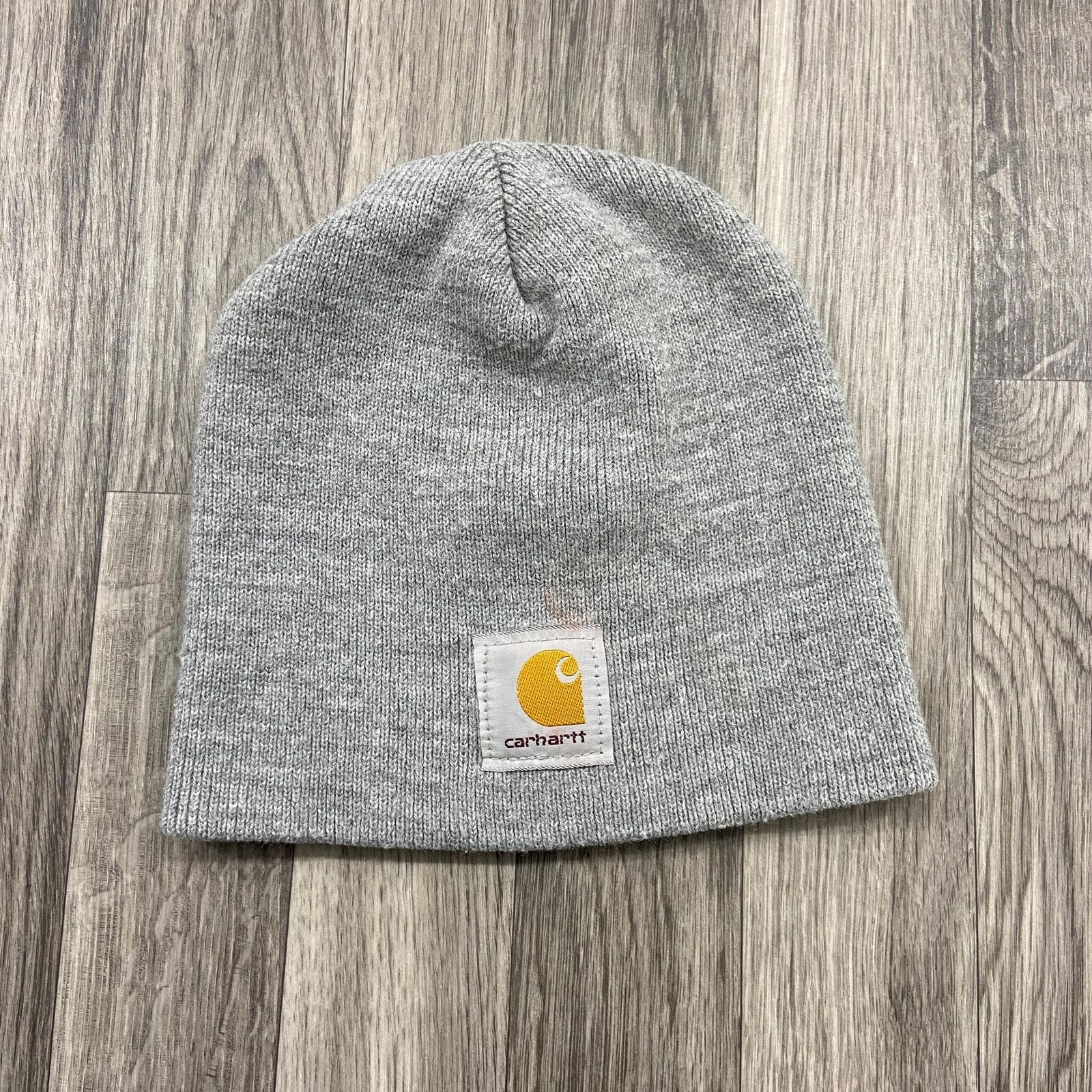 CARHARTT Logo Lightweight Grey Knit Winter Beanie Hat Unisex One Size Fits All