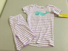 Carter's Girls Narwhal Pajama 2pc Set Snug fit Shorts Lavender Stripe 5T