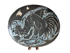 Danish Eva & Johannes Andersen Mid Century Modern Rooster Pottery Plate