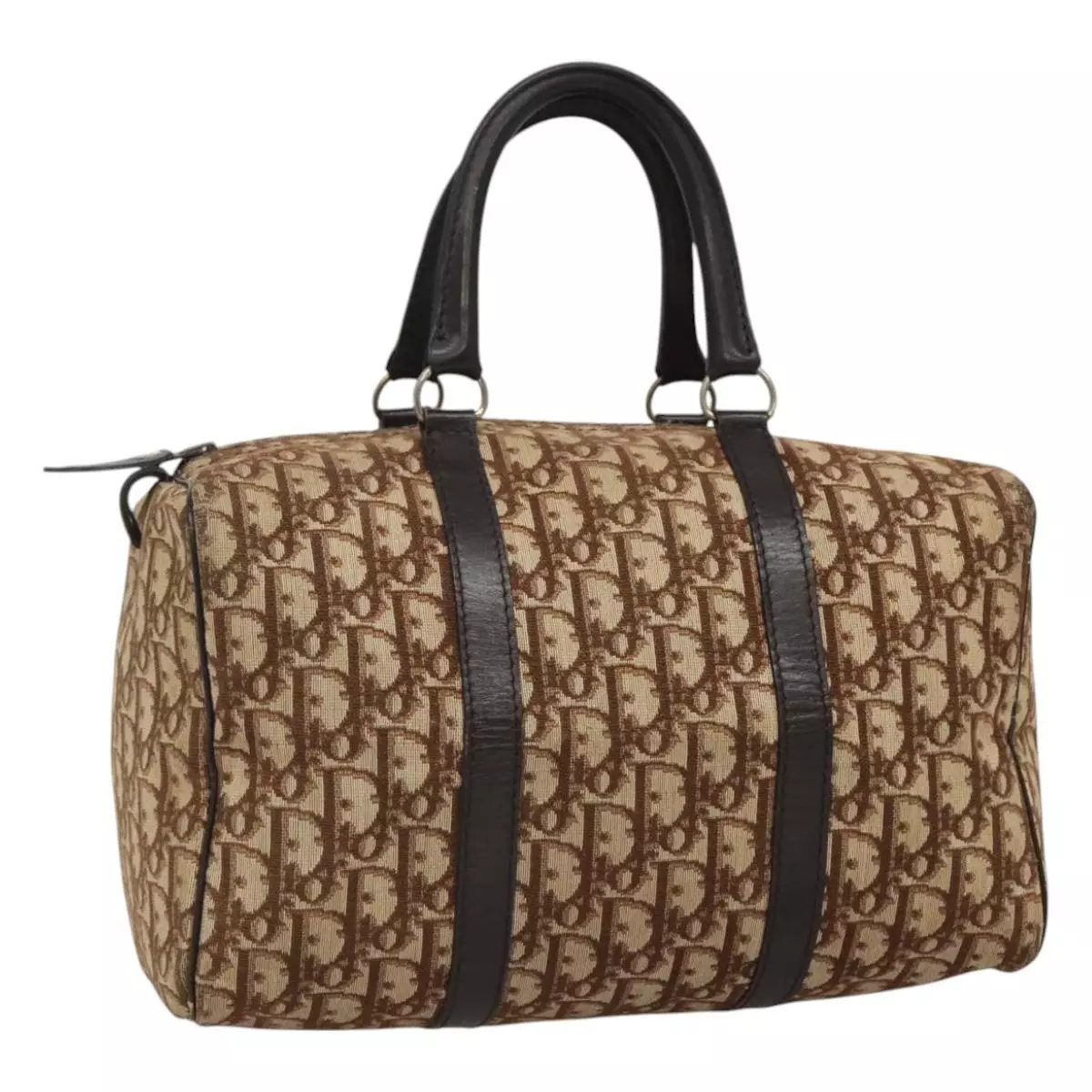 Sac Christian Dior Trotter toile Boston marron authentique EC188