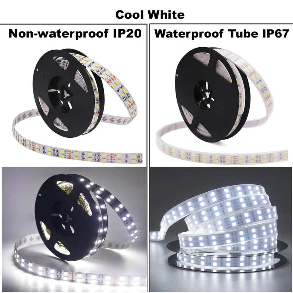 Double Row LED Strip Light 5M 5050 600Led RGB Warm White Waterproof Flexible 12V - Image 3 of 4