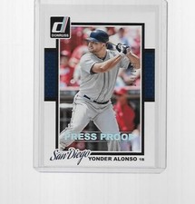 2014 DONRUSS BASEBALL YONDER ALONSO PRESS PROOF #329 (158/199)