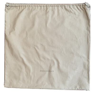 New Authentic Burberry 23” X Cotton Beige Drawstring Dust