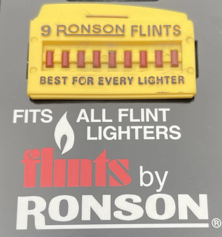 LIGHTER PEDERNALES, paquete de 3 pedernales por tarjeta = 27 en total, nuevo stock antiguo, de Ronson Foto 2 de 2