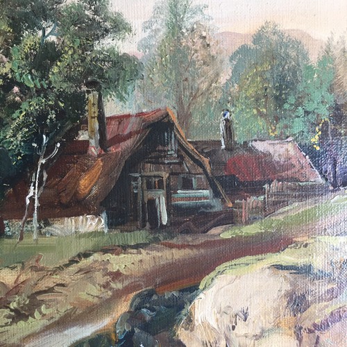 CHARLES GREVILLE MORRIS SIGNED OIL ON CANVAS “COUNTRY HOME W/POND” 1890c - Picture 7 of 11