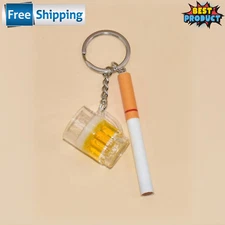 Keychain Cigarette & Beer Glass Charm Fashionable Casual Gift for Men & Women