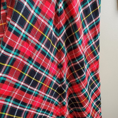 Vintage Women's Black Red Plaid Mock Neck Maxi Long Sleeve Dress Fits Size Small - Bild 3 von 8