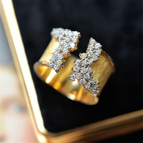 Fashion 925 Silver Plated,Gold Plated Ring Cubic Zircon Women Jewelry Sz 6-10 - Picture 14 of 34