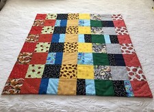 NEW COLORFUL Handmade Baby Crib Quilt 36x35   sooo cute  NEW 