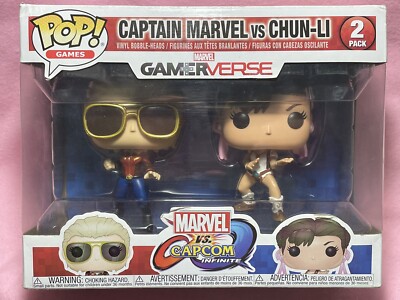 Funko Pop Marvel vs Capcom Infinite Captain Marvel vs Chun-Li Pop Vinyl 2 Pack