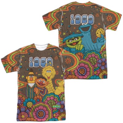 SESAME STREET PSYCHEDELIC 69 Licensed Adult Men's Graphic Tee Shirt SM-3XL