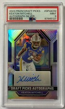 2023 Prizm Draft Picks Keaton Mitchell #DPAKEM Silver Prizm PSA 9