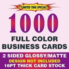 1000Pcs Custom Business Cards Full Color Double-Sided Printing Waterproof