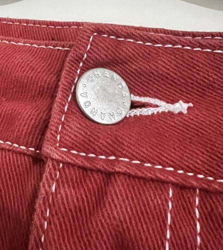 GHANDA Denim Red Cotton Mini Skirt. Size 10. GUC - Bild 3 von 6
