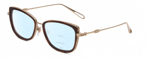 Lunettes Chopard VCH256M Cateye multi-focus bleu clair marron tortue soldes et or 53 mm