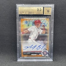 NICK BANKS 2017 Bowman Chrome Orange Refractor Auto /25 BGS 9.5 True Gem Mint
