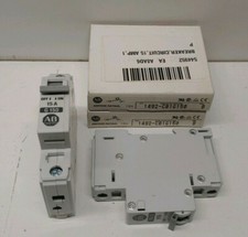 LOT OF 2 NEW OLD STOCK ALLEN-BRADLEY 15A 277V CIRCUIT BREAKERS 1492-CB1G150