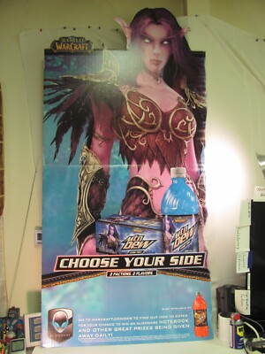 RARE!!! Mountain MTN DEW World of Warcraft GAME FUEL Display Poster Standee Wild