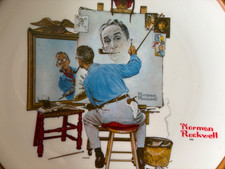 Norman Rockwell Self Portrait In Norman Rockwell Collector Plates