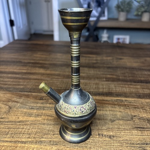 Beautiful Vintage Mini Brass Decorative Small India Hookah Functional