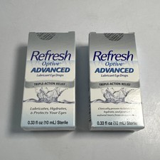 Refresh Optive Advanced Lubricant Eye Drops - 2 Bottles - 10ml. per bottle 01/26