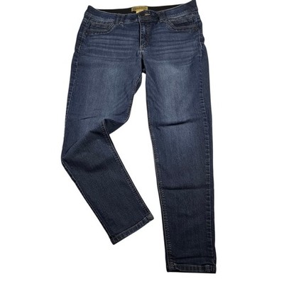 Democracy Womens Ab Solution Skinny Jeans Dark Indigo Blue Size 12 Stretch Denim