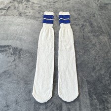 Vintage Tube Socks 21  Length White Blue NWOT