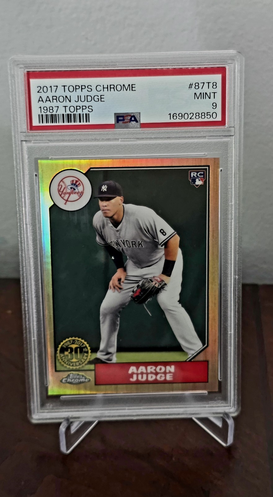 2017 Topps Chrome - 1987 Design Aaron Judge #87T-8 (RC) PSA 9 MINT view 1